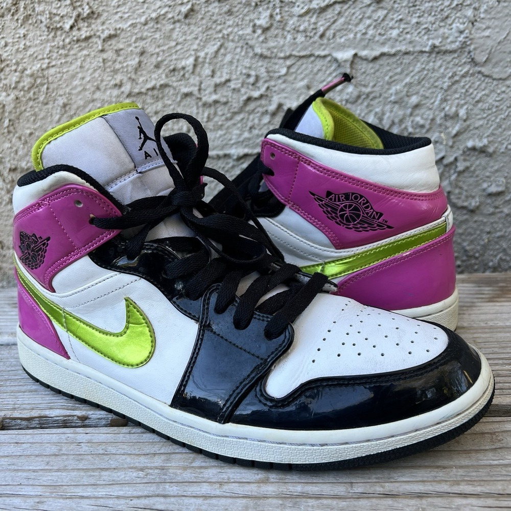 Air Jordan 1 Shoes Men Size 10 SE Mid Cyber Active Fuchsia Sneakers Mid